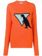 Prada Dinosaur Intarsia Sweater - Yellow & Orange