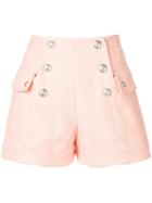 Balmain Double Breasted Shorts - Orange