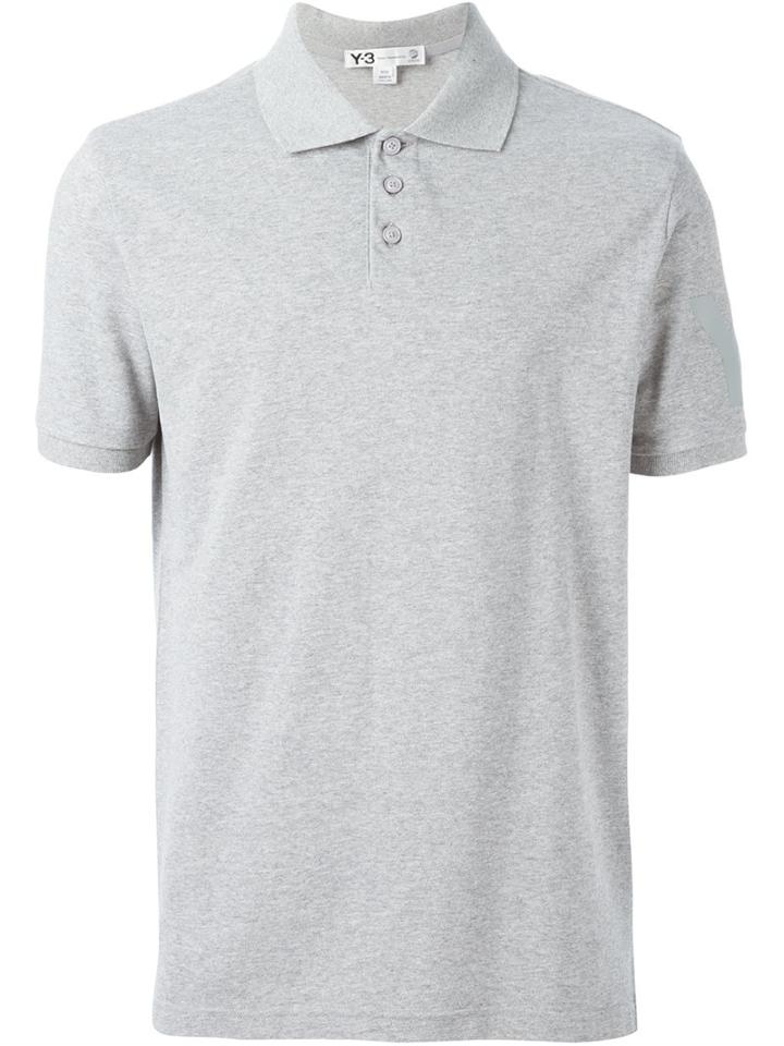 Y-3 Classic Polo Shirt, Men's, Size: Xl, Grey, Cotton