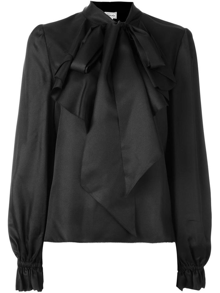 Temperley London 'atlas' Pussy Bow Blouse, Women's, Size: 10, Black, Silk