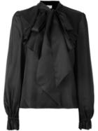 Temperley London 'atlas' Pussy Bow Blouse, Women's, Size: 10, Black, Silk