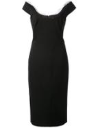 Cushnie Lace Trim Midi Dress - Black