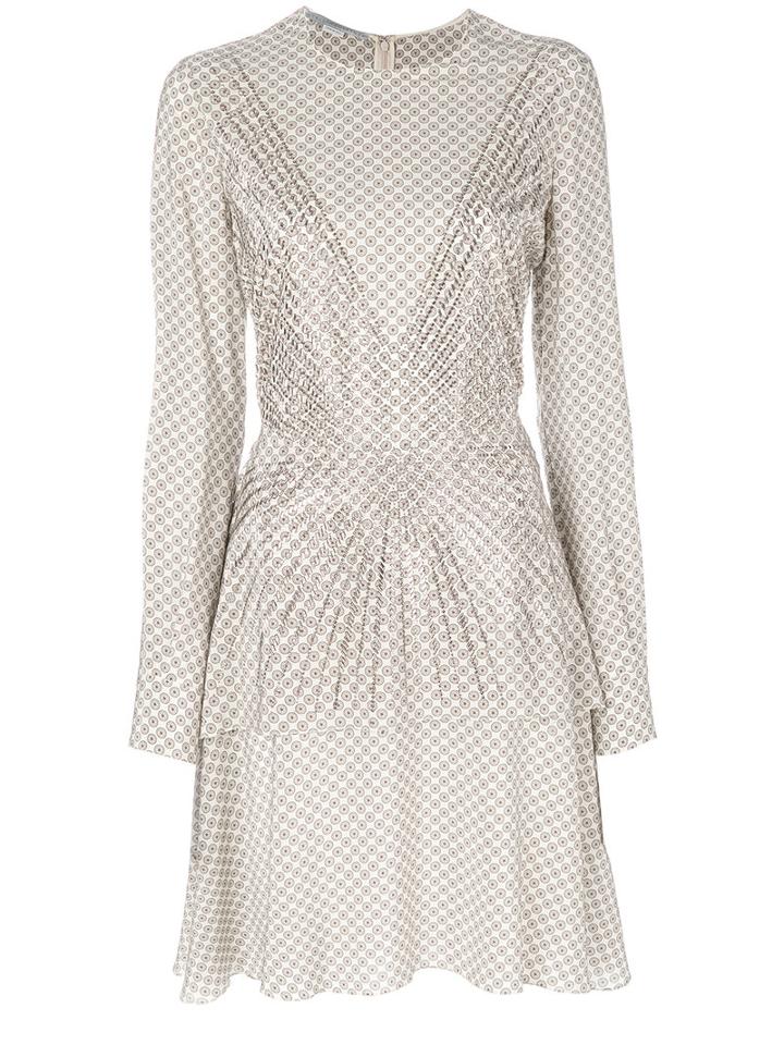 Stella Mccartney - Embellished Printed Dress - Women - Silk/aluminium - 42, Nude/neutrals, Silk/aluminium