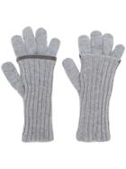 Fabiana Filippi Beaded Trim Knitted Gloves - Grey