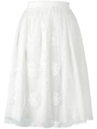 Blugirl Embroidered Tulle Skirt, Women's, Size: 38, White, Polyamide/polyester/wool