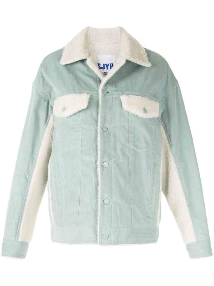 Sjyp Sherpa Corduroy Shearling Jacket - Green