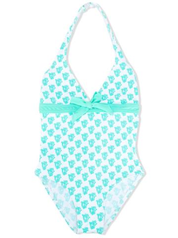Elizabeth Hurley Beach Kids Printed One-piece Swimsuit, Girl's, Size: 12 Yrs, Green