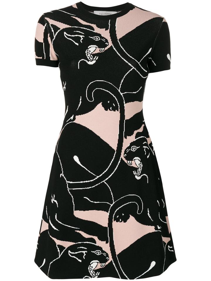 Valentino Panther Mini Dress - Black