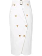 Max Mara Fitted Double Breasted Skirt - White