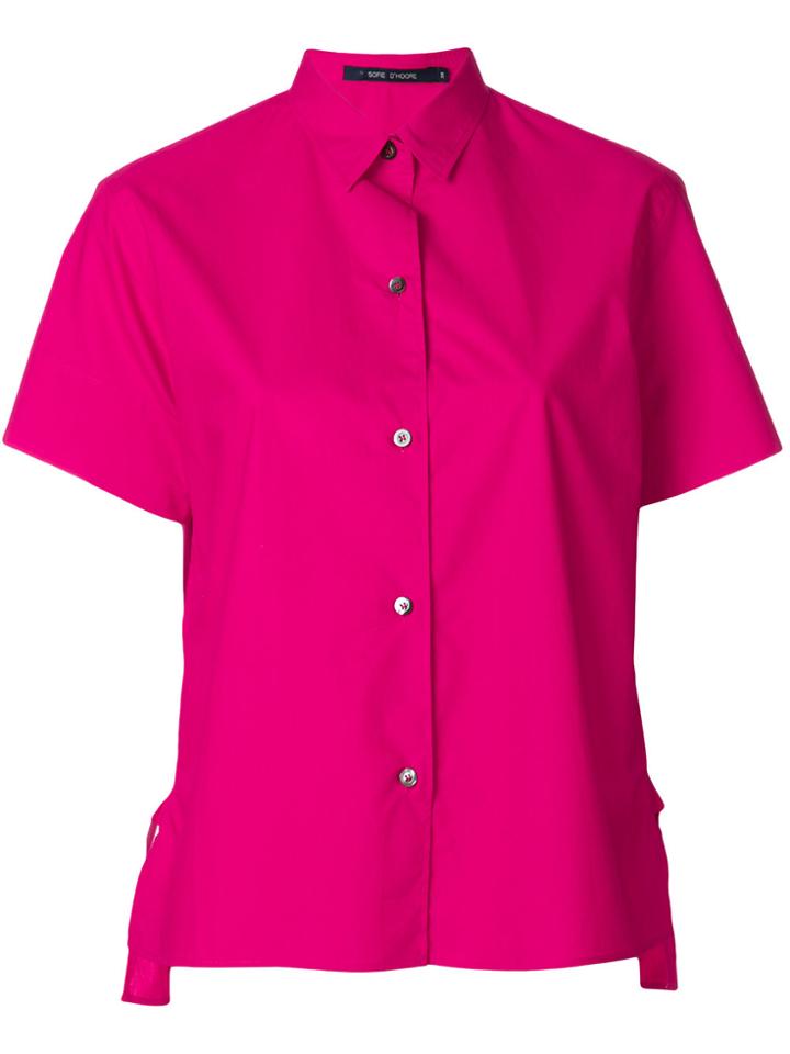 Sofie D'hoore Short Sleeve Side Slit Shirt - Pink & Purple
