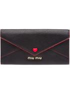 Miu Miu Love Logo Wallet - Black