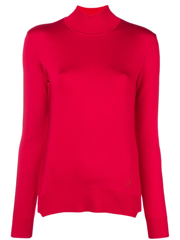 Givenchy Turtle-neck Fitted Sweater - Red