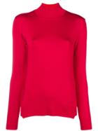 Givenchy Turtle-neck Fitted Sweater - Red
