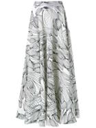 Isolda Graphic Print Skirt, Women's, Size: 38, Black, Linen/flax