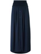 Dkny Long High-waisted Skirt, Women's, Size: Medium, Blue, Nylon/triacetate