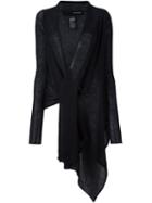 Isabel Benenato Asymmetric Elongated Cardigan, Women's, Size: 42, Black, Silk/mohair