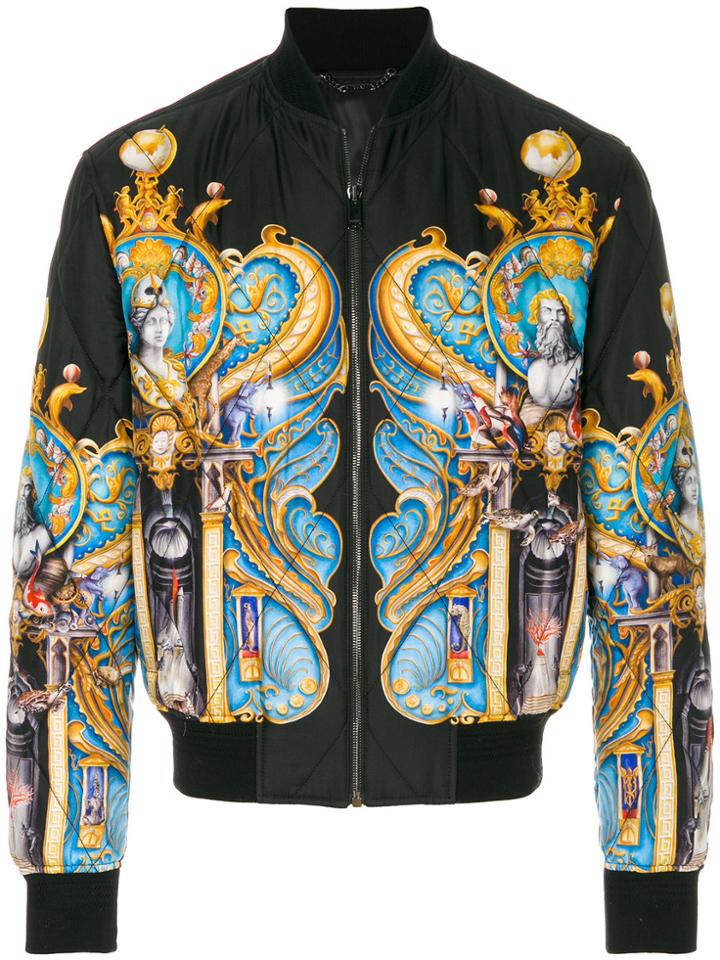 Versace Triptych Print Bomber Jacket - Black