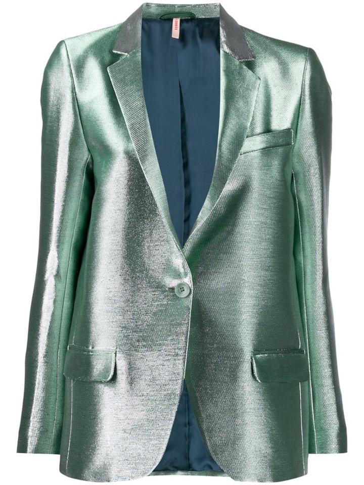 Indress Fitted Lurex Jacket - Silver