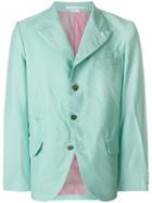 Comme Des Garçons Homme Plus Creased Effect Curved Hem Blazer - Green