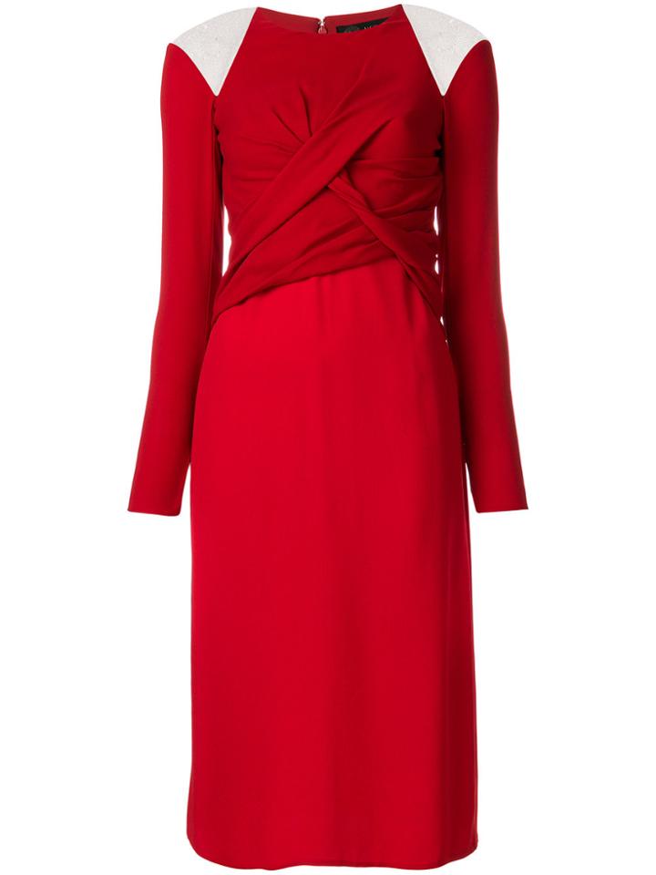 Versace Cut-out Shoulder Dress - Red
