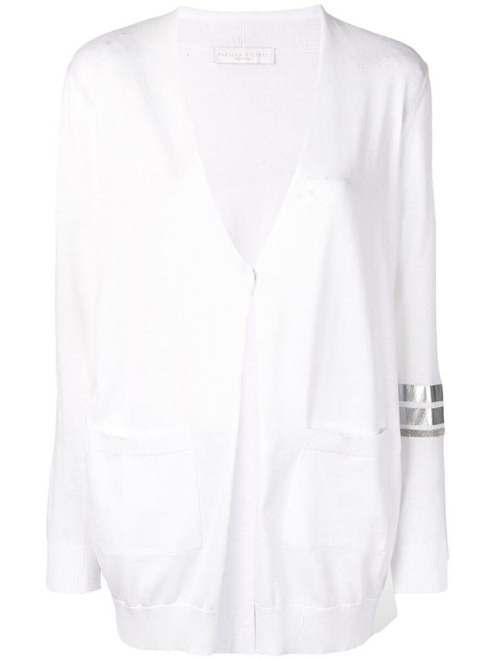Fabiana Filippi Contrast Sleeve Cardigan - White