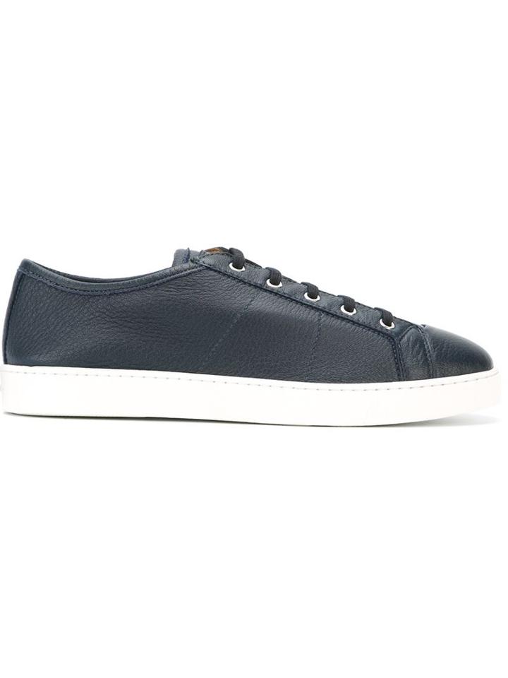 Santoni Lace-up Sneakers, Men's, Size: 7, Blue, Rubber/leather