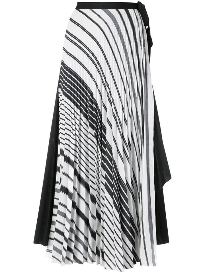 Tome Striped Flared Skirt - Black