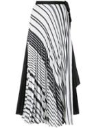 Tome Striped Flared Skirt - Black