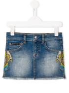 Philipp Plein Kids Jada Denim Skirt, Girl's, Size: 6 Yrs, Blue