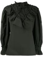 Miu Miu Ruffled Neck Blouse - Green