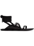 Ann Demeulemeester Black Lace Up Leather Sandals