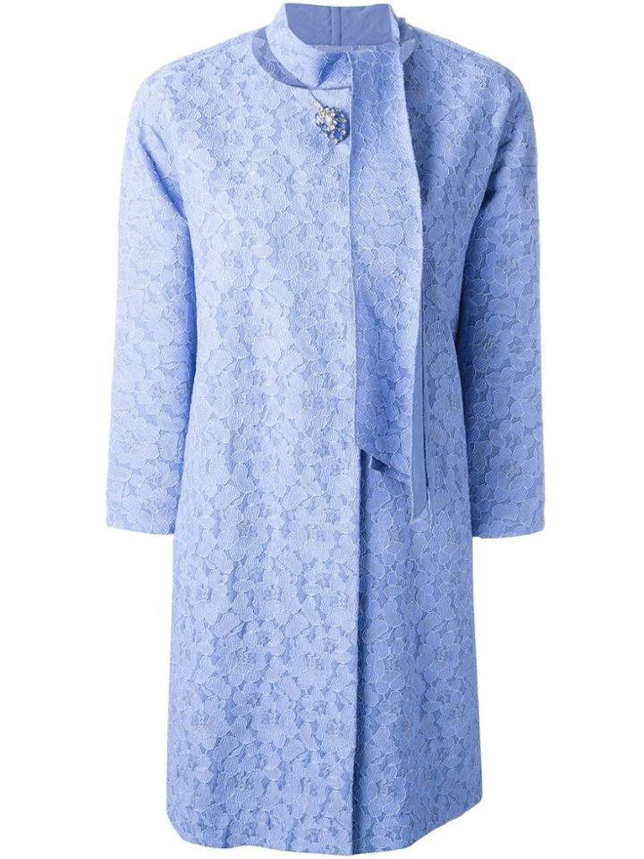 Ermanno Scervino Jacquard Lace Coat - Blue