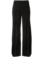 Chloé Wide Leg Pleated Trousers - Black