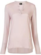 Bogner V-neck Blouse, Women's, Size: 42, Pink/purple, Lyocell/cotton