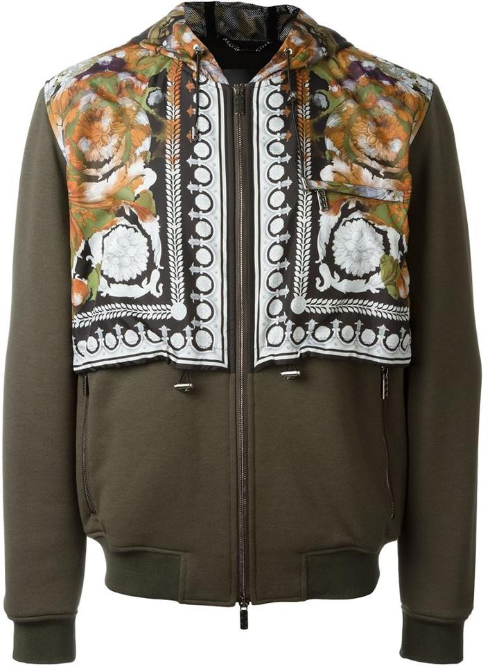 Versace 'water Barocco' Layered Hoodie