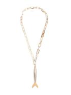 Maiyet Large Fish Necklace, Women's, White, Gold Plated Brass/other Fibers
