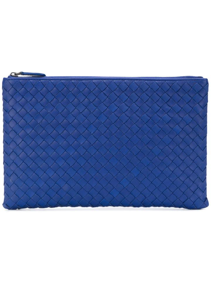 Bottega Veneta Intrecciato Woven Clutch - Blue