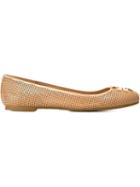 Tory Burch Lowell Ballerinas, Women's, Size: 10, Nude/neutrals, Rubber/leather