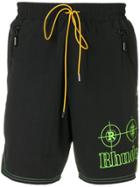 Rhude Logo Print Bermuda Shorts - Black