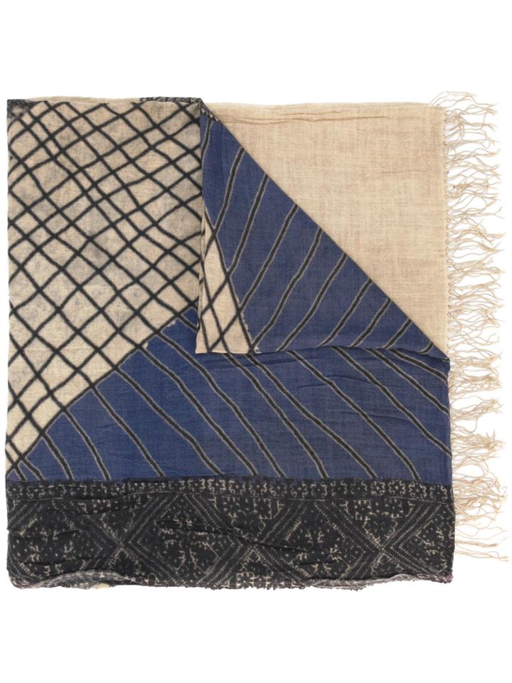 Uma Wang Printed Fringe Scarf - Multicolour