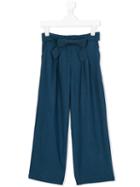 Lapin House - Tie Waist Trousers - Kids - Viscose/tactel/spandex/elastane - 6 Yrs, Girl's, Blue