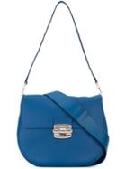 Furla Saddle Shoulder Bag, Women's, Blue, Leather