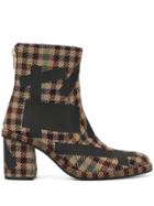 Kolor Checked Ankle Boots - Brown