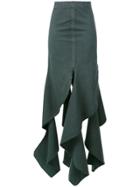 Jw Anderson Long Spiral Skirt - Green