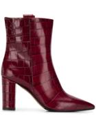 The Seller Pointed Croc-effect Boots - Red