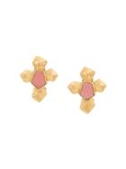 Christian Lacroix Pre-owned Embossed Cross Earrings - Gold