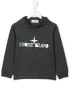 Stone Island Kids Logo Print Hoodie, Boy's, Size: 8 Yrs, Grey