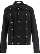 Delada Multi-button Denim Jacket - Black