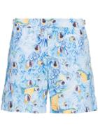 Orlebar Brown Bulldog Parrot Print Swim Shorts - Blue