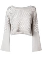 Dorothee Schumacher Embroidered Knitted Top - Grey